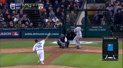 GIF: Justin Verlander throws Kate Upton a baseball between innings